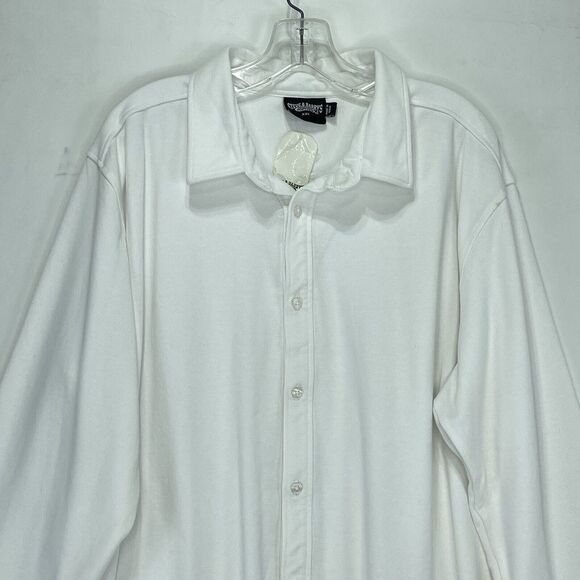 Steve & Barrys Mens XXL Shirt Cotton Blend Button Down White Office Work - Picture 3 of 16